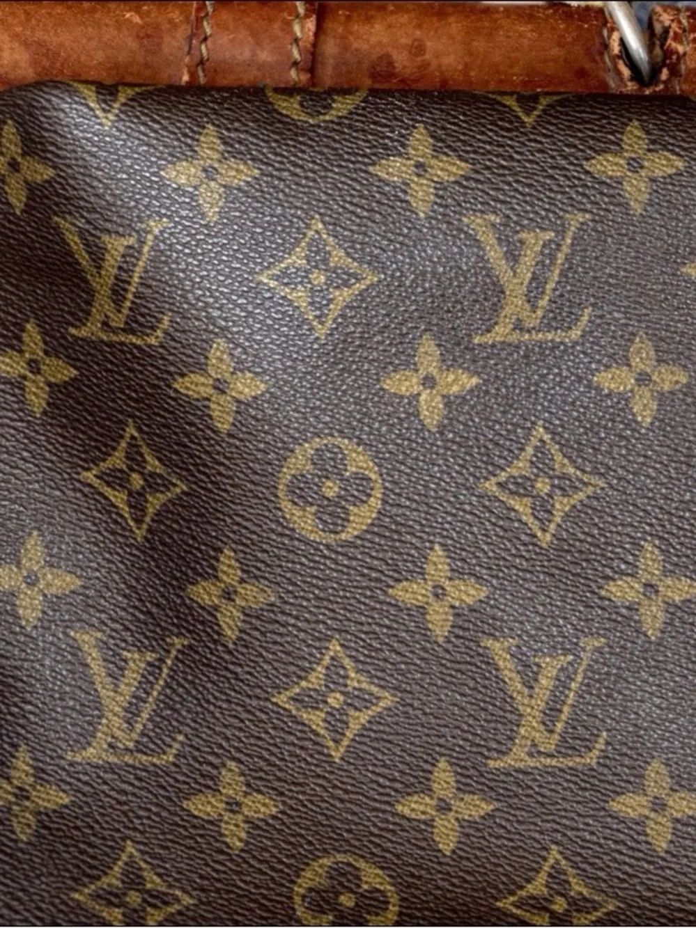 Louis Vuitton Monogram OLD Canvas Brown Briefcase with Leather Trim